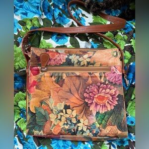 Vintage Casa Lopez leather floral purse